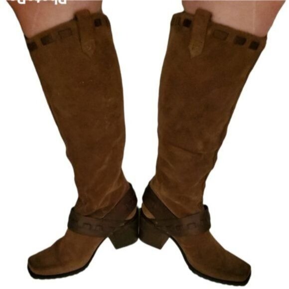 Jessica Simpson Tall Leather Heeled Boots Square Toe Lanasi Women's WOMAN'S 8 B - Picture 15 of 16